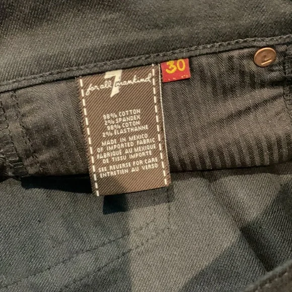 7 for All Mankind black jeans crystals Sz 30 - Picture 8 of 9